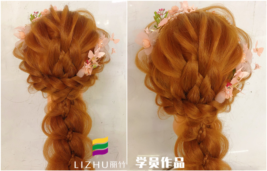 森系編發(fā)造型，南寧化妝培訓班學員作品