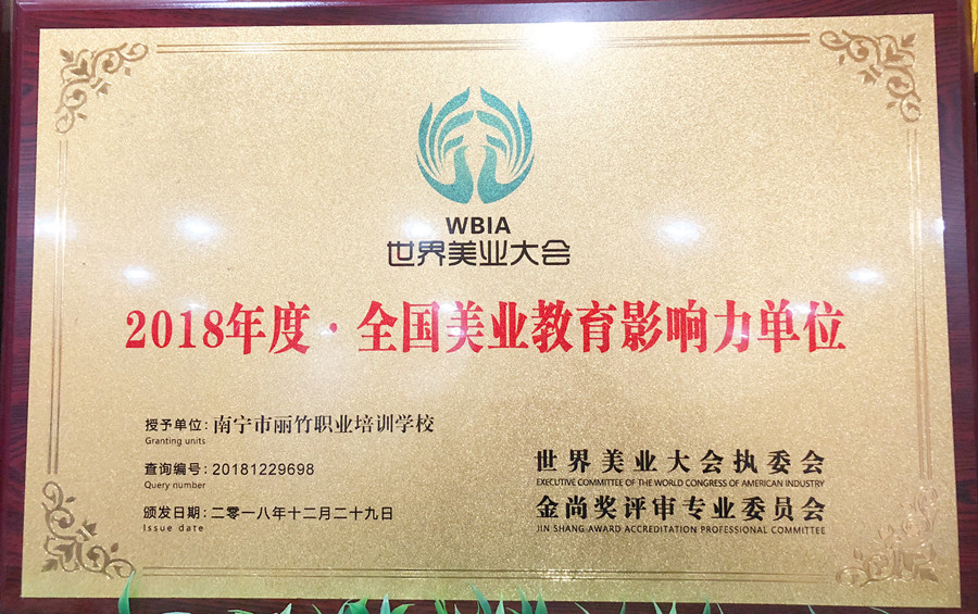 世界美業(yè)大會(huì)-2018年度·全國美業(yè)教育影響力單位