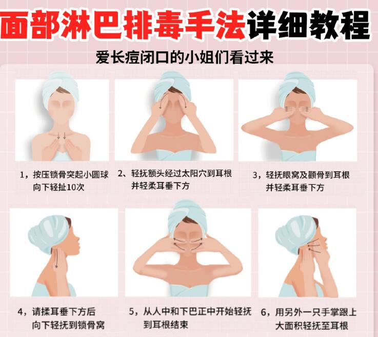面部淋巴排毒教程，南寧美容教程分享