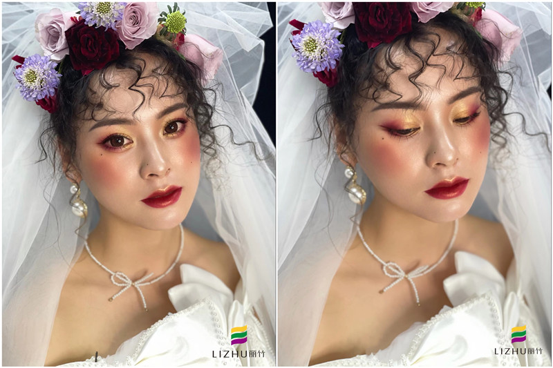 復(fù)古油畫(huà)風(fēng)格新娘 ，南寧彩妝學(xué)校新娘妝作品