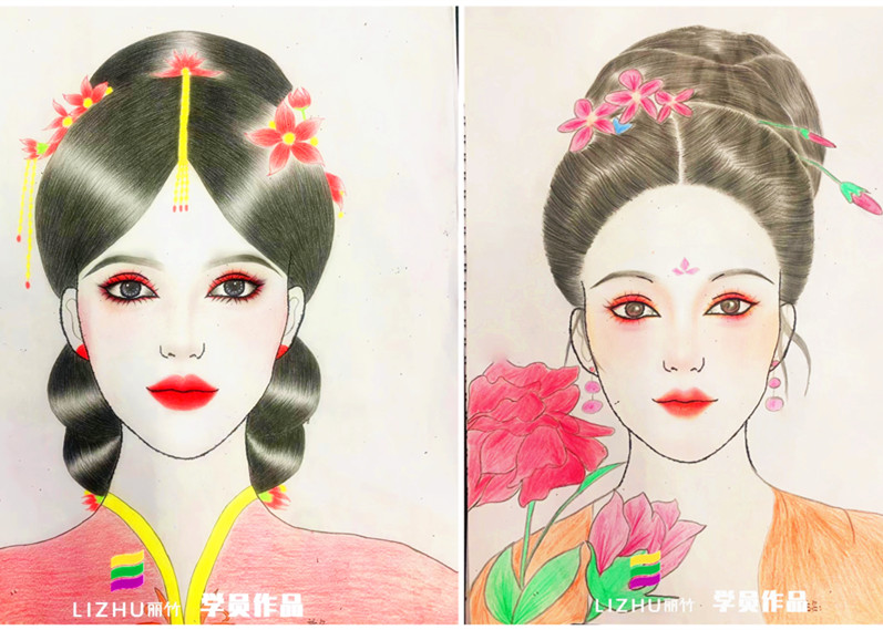 化妝美人圖欣賞，廣西化妝師美妝師學(xué)校作品