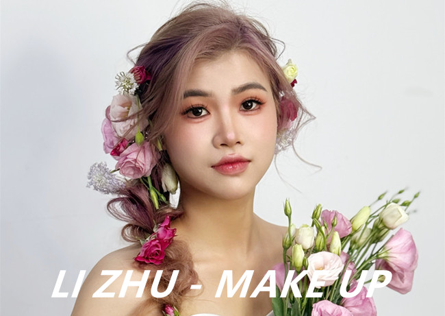 森系鮮花新娘，廣西新娘妝進修學校作品