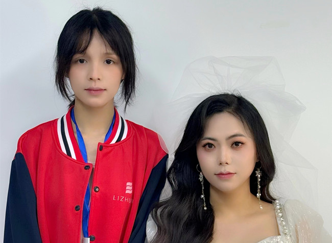 白紗韓式披發(fā)新娘，廣西培訓(xùn)美妝師作品