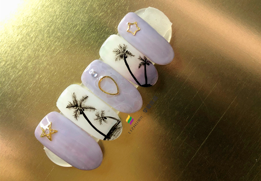 夏日椰樹美甲，零經(jīng)驗在廣西學(xué)美甲學(xué)員作品