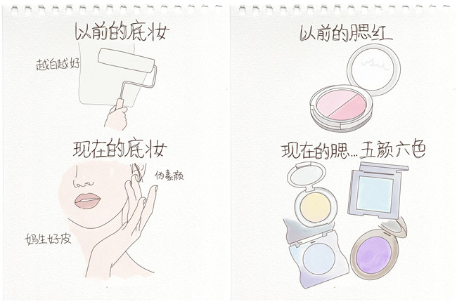 以前化妝vs現(xiàn)在化妝，南寧化妝教育學(xué)校分析不同