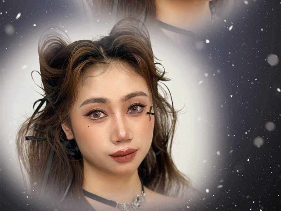 復古貓耳造型，廣西彩妝培訓推薦
