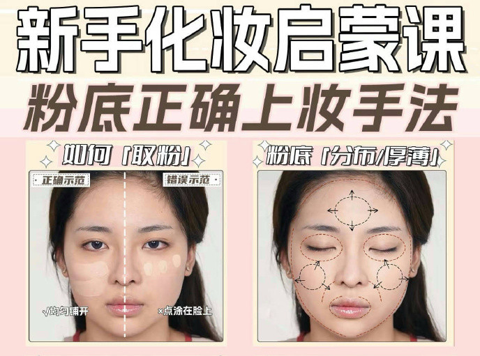 粉底液上妝的手法，南寧化妝新手教程